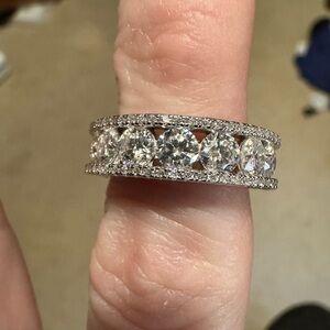 Elegant New Silver moissanite 925 sterling silver Triple Eternity band